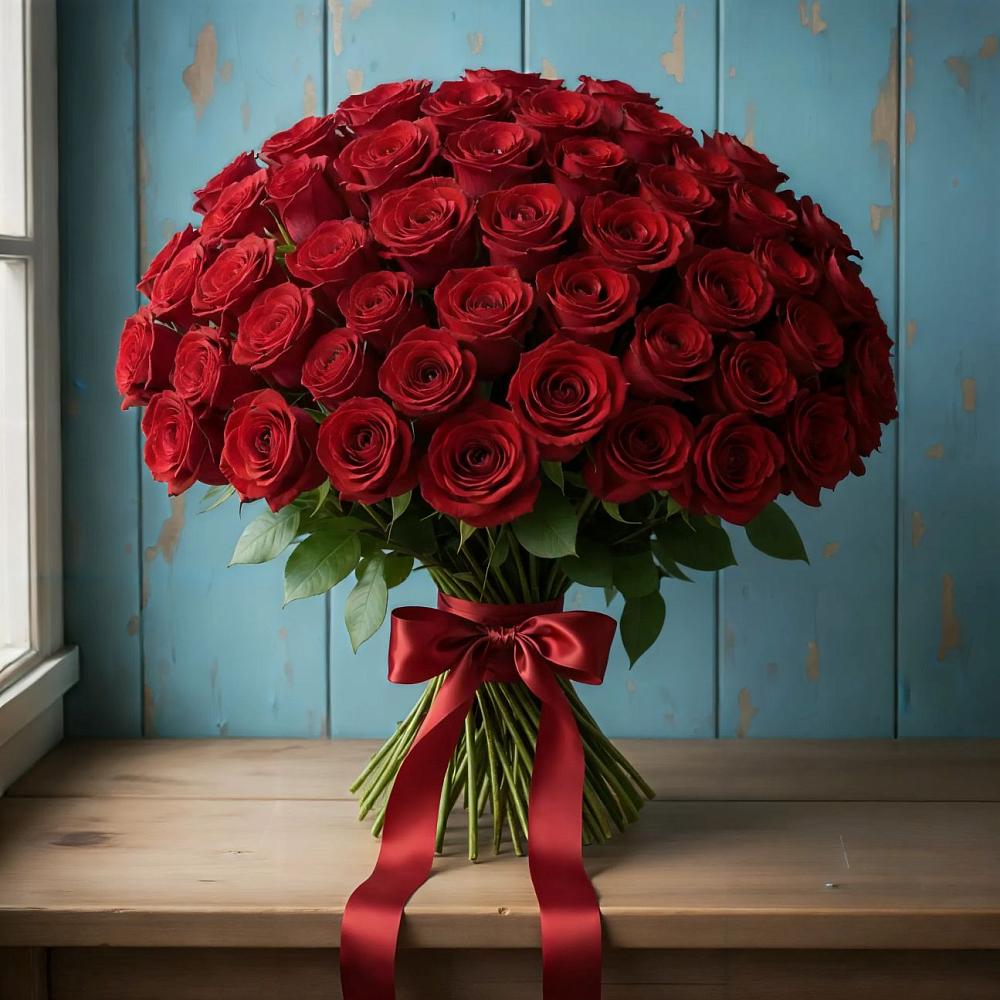 Букет Красные розы Блэк Меджик в Хотеичи