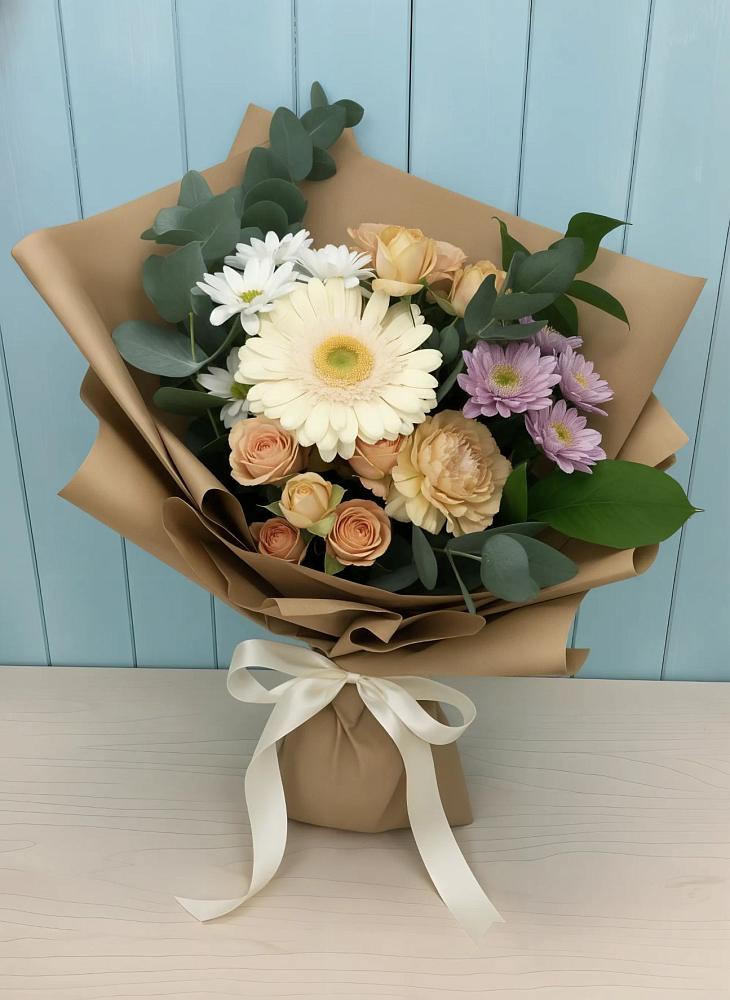 Букет цветов из: Герберы и Хризантемы в Хотеичи
