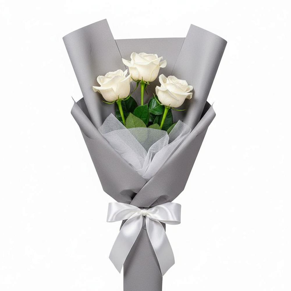 Букет 3 белые розы в Хотеичи
