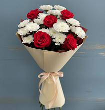 Букет цветов из:  Розы и Хризантемы в Хотеичи
