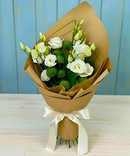 Букет цветов из:  Хризантемы и Лизиантусы #REPLACE_PRED# Хотеичи