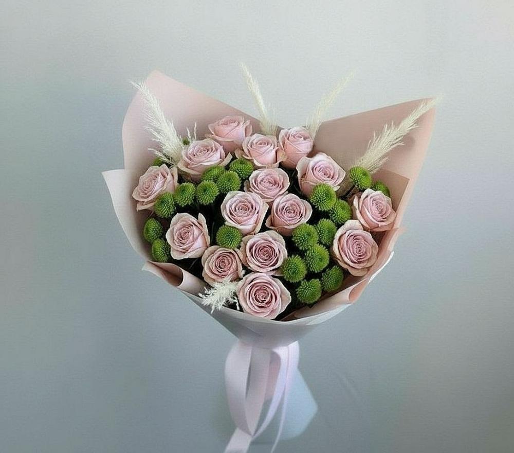 Букет цветов из: Розы и Хризантемы в Хотеичи