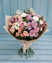 Букет цветов из:  Хризантемы, Розы и Альстромерии #REPLACE_PRED# Хотеичи