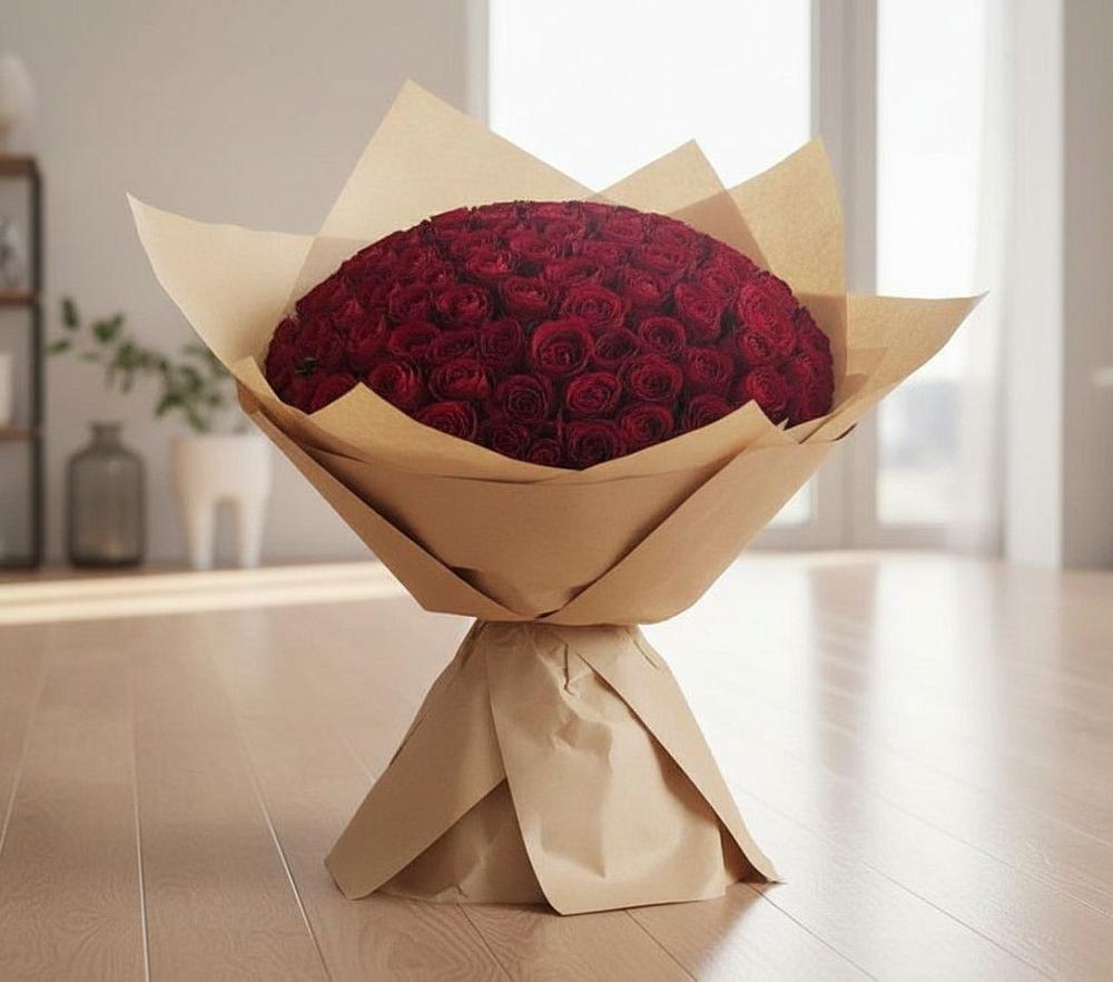 Букет 101 Красная роза в Хотеичи