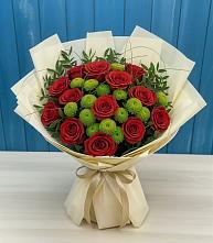 Букет цветов из:  Розы и Хризантемы в Хотеичи