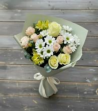 Букет цветов из:  Альстромерии, Розы и Хризантемы в Хотеичи