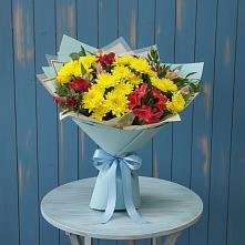 Букет цветов из:  Альстромерии и Хризантемы в Хотеичи